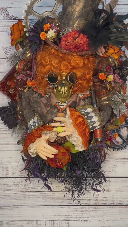 Clockwork Gentleman Steampunk Wreath | Luxury Fall & Halloween Door Wreath